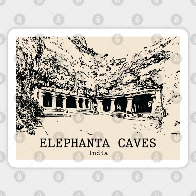 Elephanta Caves - India Magnet by Lakeric